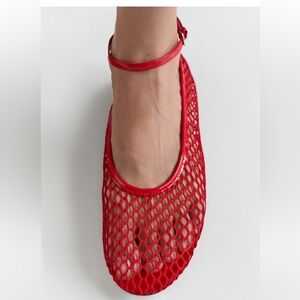 Mango red mesh ballet flats size US 8.5